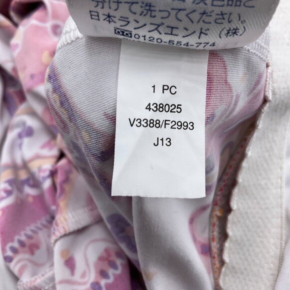 Lands‎ End Tankini Women 6 Purple Pink Paisley Drawstring Tie Underwire Bra - Picture 6 of 7